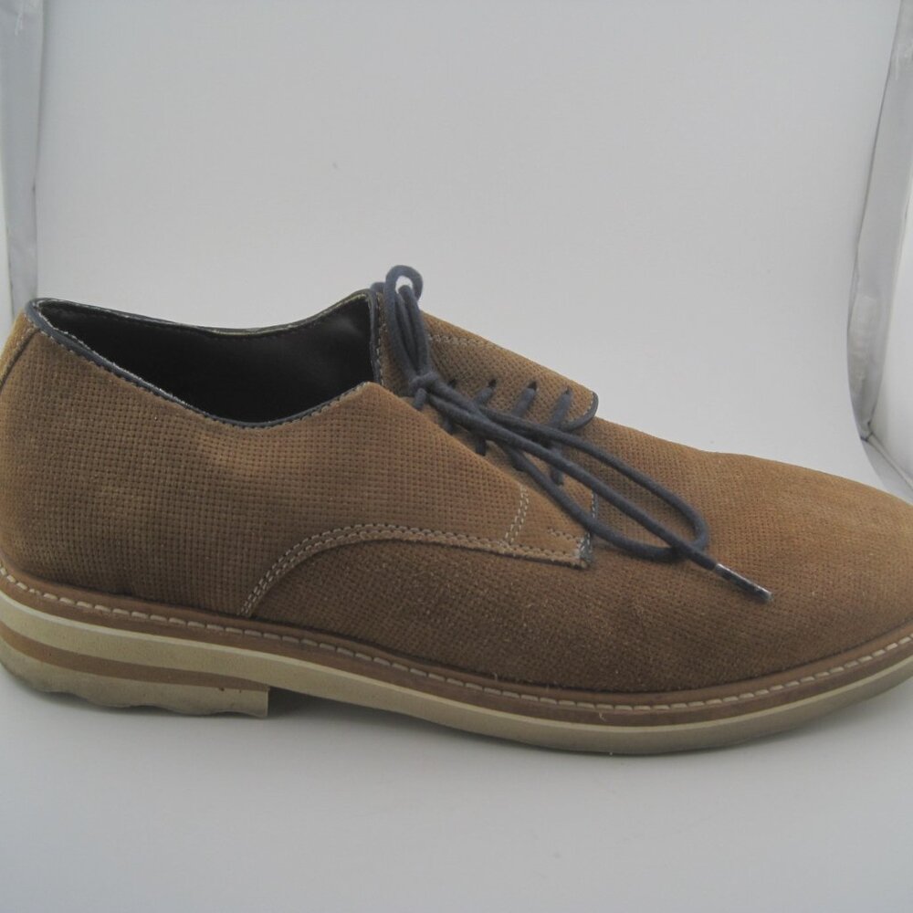 Steve Madden Men's Horten Oxford Carmel Tan Brown Canvas Leather Size 8 Shoes - Picture 4 of 12